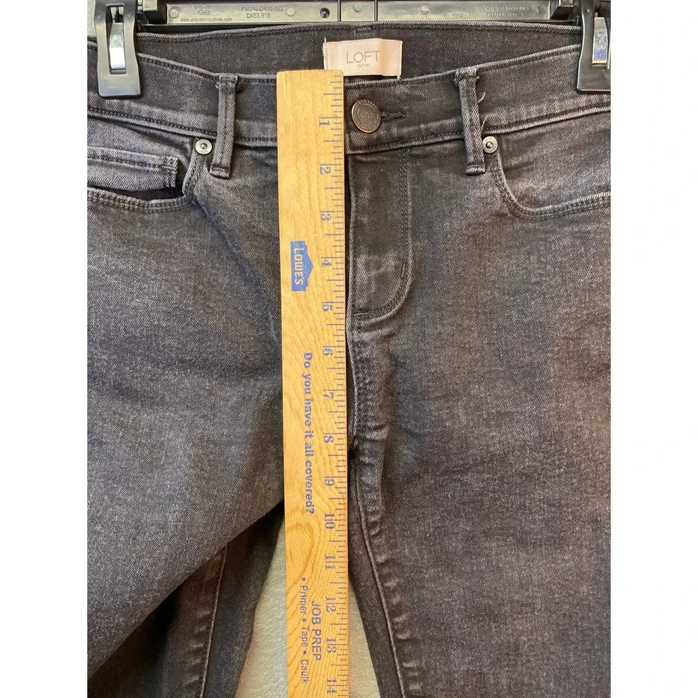 LOFT Outlet Modern Skinny Jeans Charcoal Black Denim Size 4